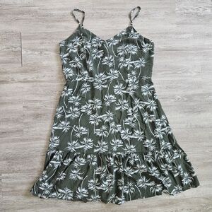 a.n.a Olive Palm Print Mini Dress